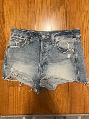 GAP Women’s Distressed Cheeky Denim Cutoff Shorts - Light Blue 27P/4P Petite